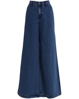 OUTLAND DENIM Leigh Rigid Mid-Rise Wide-Leg Long Jeans - Blue