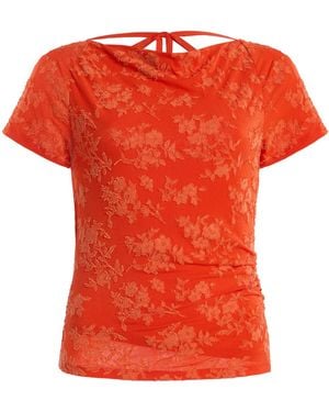SIR. Blanca Floral Jacquard Top - Red