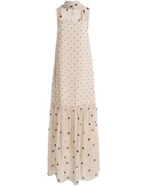 House of Dagmar Dot Slip Dress - Natural