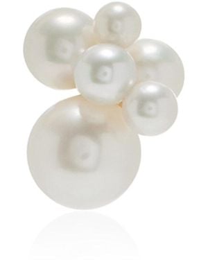 Sophie Bille Brahe Bisou 14k Yellow Gold Pearl Earring - White