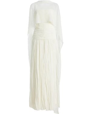Jonathan Simkhai Danielle Crinkled Jersey Cape Gown - White