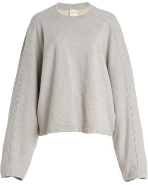 Closed Gathered Cotton Sweatshirt - White