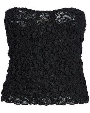 TG Botanical Azalea Shirred Top - Black