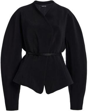 Ashlyn Reed Pleated-Hem Jacket - Black