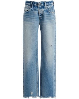 Moussy Mattapan Rigid Low-Rise Straight-Leg Jeans - Blue