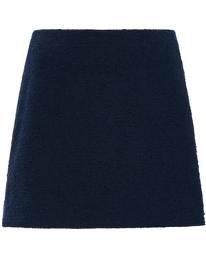 Oscar de la Renta Mid-Rise Tweed Mini Skirt - Blue