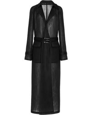Brandon Maxwell The Lineisy Belted Long Trench Coat - Black