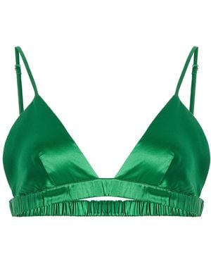 Frankie Shop Nina Satin Bralette - Green