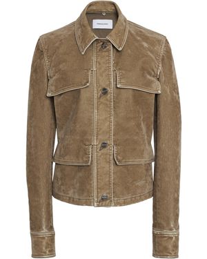 Ferragamo Garment-Dyed Flocked Velvet Jacket - Brown