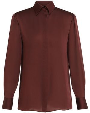 Zimmermann Luna Relaxed Satin Shirt - Red