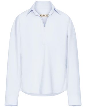 OSSOU Maren Collared Cotton Top - White