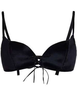 Ludovic de Saint Sernin Exclusive Velvet Bra Top - Black