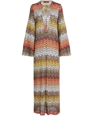 Missoni Knit Maxi Coverup Dress - Orange