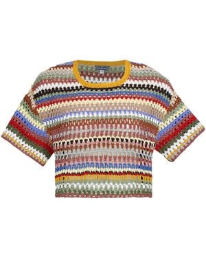 Lena Hoschek Tommy Cotton Crochet Top - Multicolour