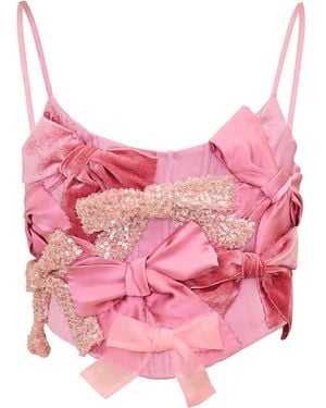 LoveShackFancy Woodley Embellished Top - Pink