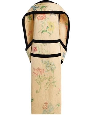 Rosie Assoulin A La Mode Linen Jacquard Gown - Natural