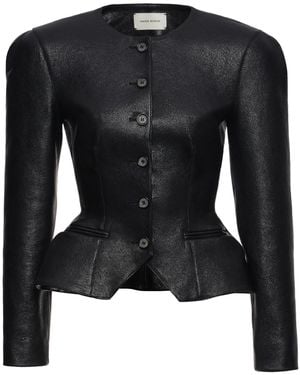 Magda Butrym Structured Sheep Leather Jacket - Black
