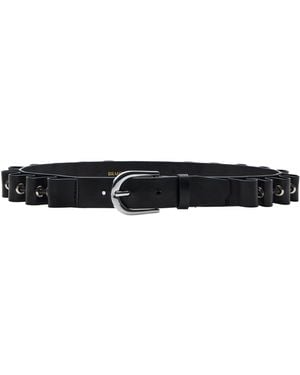 Brandon Maxwell The Steele Eyelet Ruffled Belt - Black