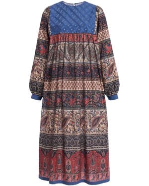 Valentino Garavani Embroidered Muslin Lurex Midi Dress - Multicolour