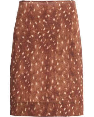 St. Agni Fawn Printed Crepe Midi Skirt Exclusive - Brown