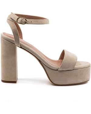 Andrea Gomez Becka Suede Platform Sandals - White