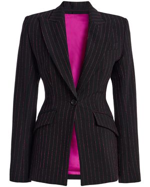 Sergio Hudson Single-Breasted Wool Suiting Blazer - Black