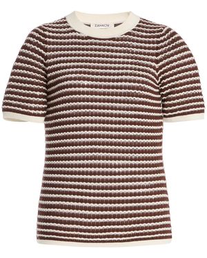 Zankov Charlotte Pointelle-Knit Wool Top - Multicolour