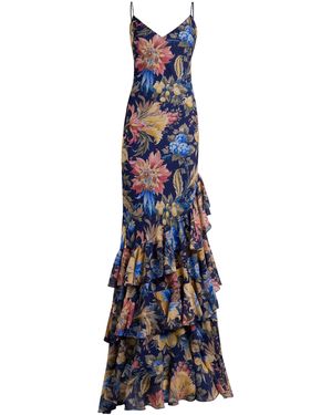Etro Ruffled Maxi Dress - Blue