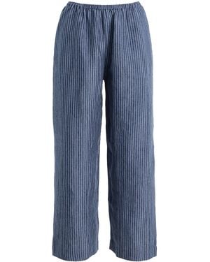 Deiji Studios Ease Striped Linen Trousers - Blue