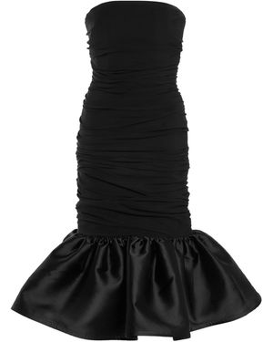 Greta Constantine Crane Strapless Ruffled Dress - Black