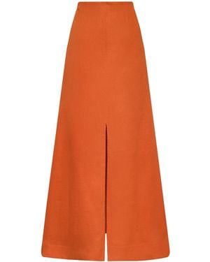 ANDRES OTALORA Errante Linen Maxi Skirt - Orange