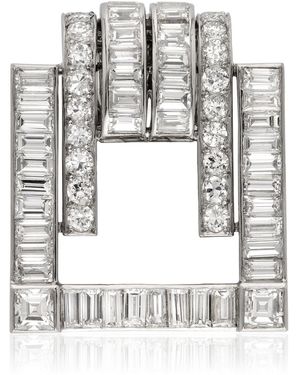 Simon Teakle Van Cleef & Arpels Art Deco Platinum Diamond Clip - White