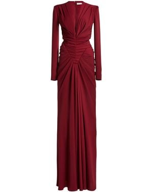 Zuhair Murad Light Cady Long Sleeves Long Dress - Red