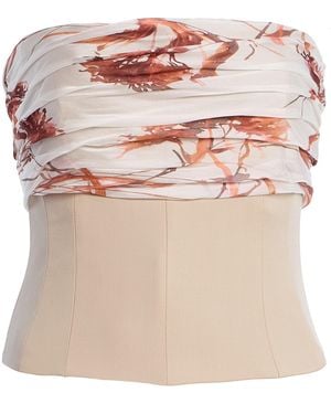 SEV Voile-Detailed Wool Corset Top - Pink
