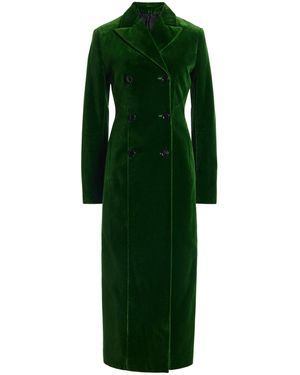 Alaïa Tailored Cotton-Velvet Coat - Green