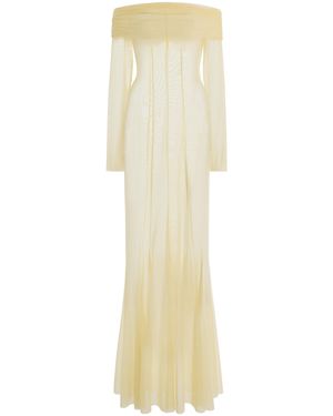 Ay Que Calor Exclusive La Isla Paloma Off-The-Shoulder Mesh Maxi Dress - White