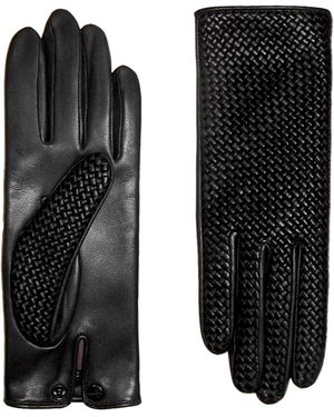 Agnelle Chloe Leather Gloves - Black