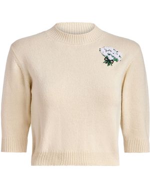 Markarian Posy Floral Cashmere Jumper - Natural