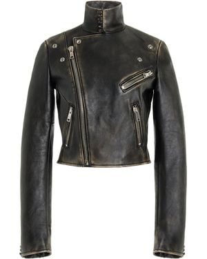 Prada Leather Biker Jacket - Black