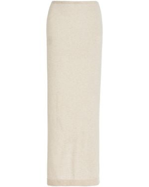ÉTERNE Emma Cashmere Maxi Skirt - White