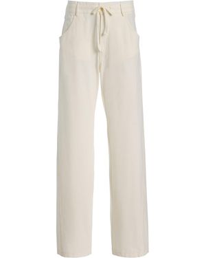 DARKPARK Iris Cotton Jersey Paper-Bag Trousers - White