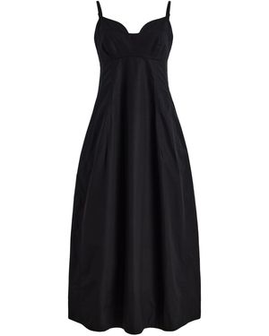Co. Tton Sateen Midi Dress - Black