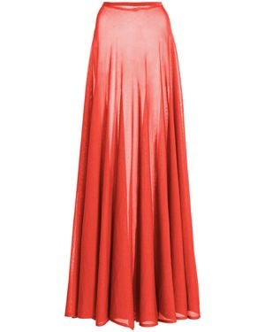 Brandon Maxwell The Lucy Sheer Knit Maxi Skirt - Red