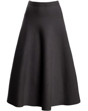 Brandon Maxwell The Miller Structured Virgin-Wool Midi Skirt - Black