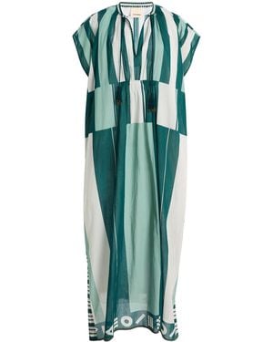 ILIO NEMA Thaddeus Striped Caftan Maxi Dress - Green