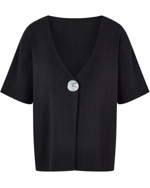 ELCE Exclusive Inka Buttoned Tencel Top - Black