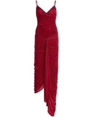 Maygel Coronel Mater Ruched Jersey Maxi Dress - Red