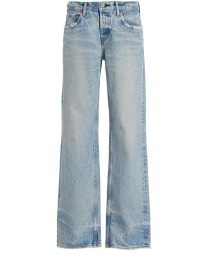 Moussy Wildwood Rigid Low-Rise Straight-Leg Jeans - Blue
