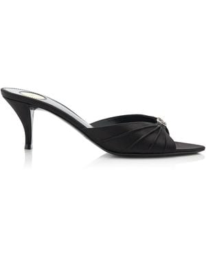 Saint Laurent Jerry Crystal Crepe-satin Mules - Black