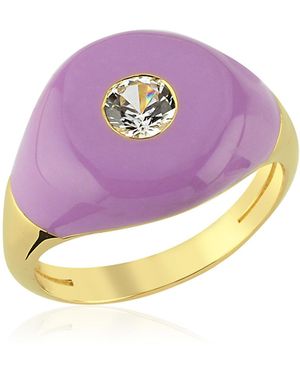 Charms Company Bonbon Enamelled 14K Quartz Ring - Purple